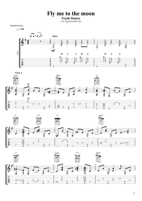 fly me moon chords|fly me to the moon fingerstyle tab.